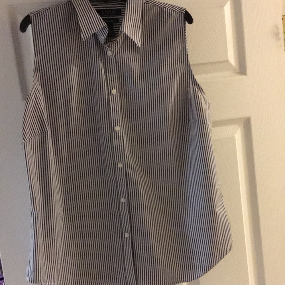Ralph Lauren Large Gray and White Shirt, Blouse
